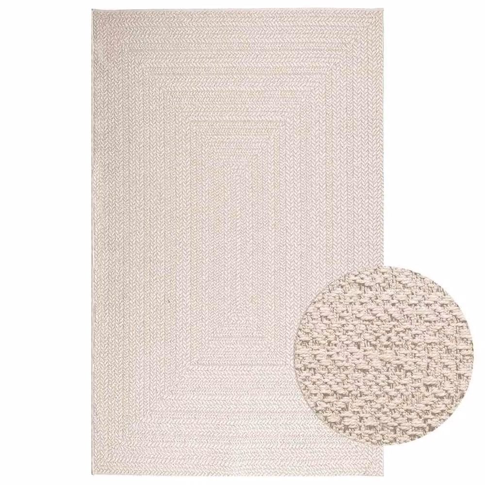 Berkfield Home ZIZUR Rug in Beige, Jute Look, W/D/H: 160 x 230 cm – 2