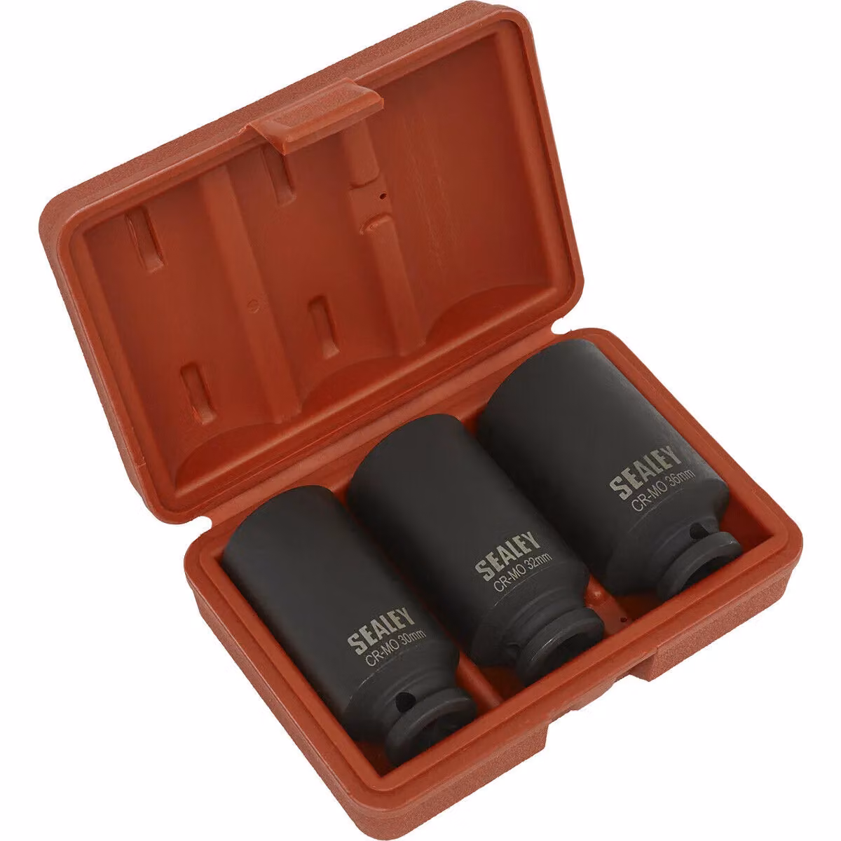 Loops 3 Pack Deep Impact Socket Set, 1/2 inch Square Drive, 12 Point, Chrome Molybdenum, 30mm, 32mm and 36mm – 3