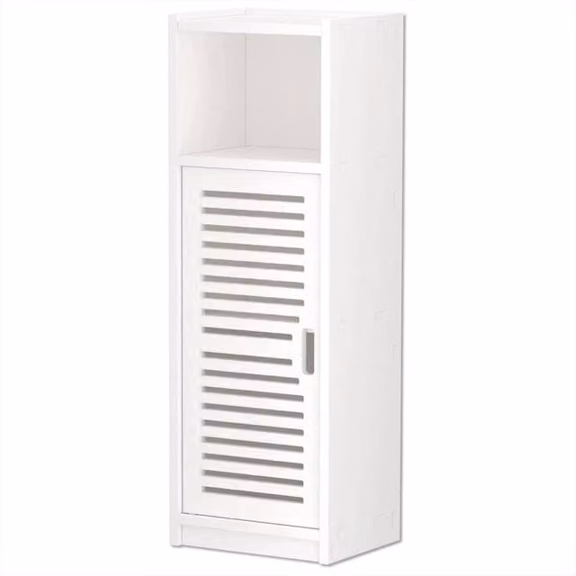 FORGEVIO White Bathroom Storage Cabinet with Hinged Doors and Internal Shelves, W/D/H: 22 x 22 x 80 cm – 1