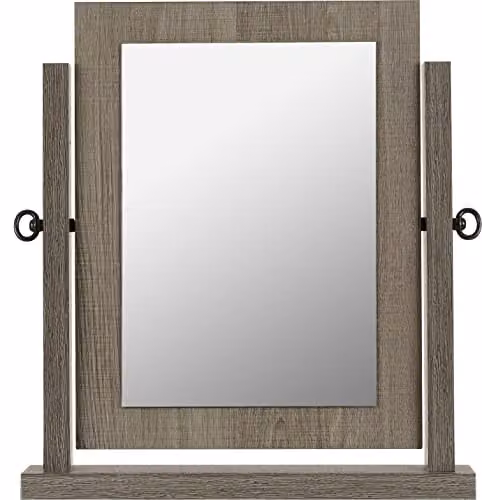 Seconique Lisbon Black Wood Tabletop Dressing Table Mirror – 1
