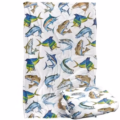 JQ Licensing Saltwater Gamefish Silky Touch Super Soft Fleece Throw Blanket, Multicolour, W: 91 cm, D: 147 cm – 1