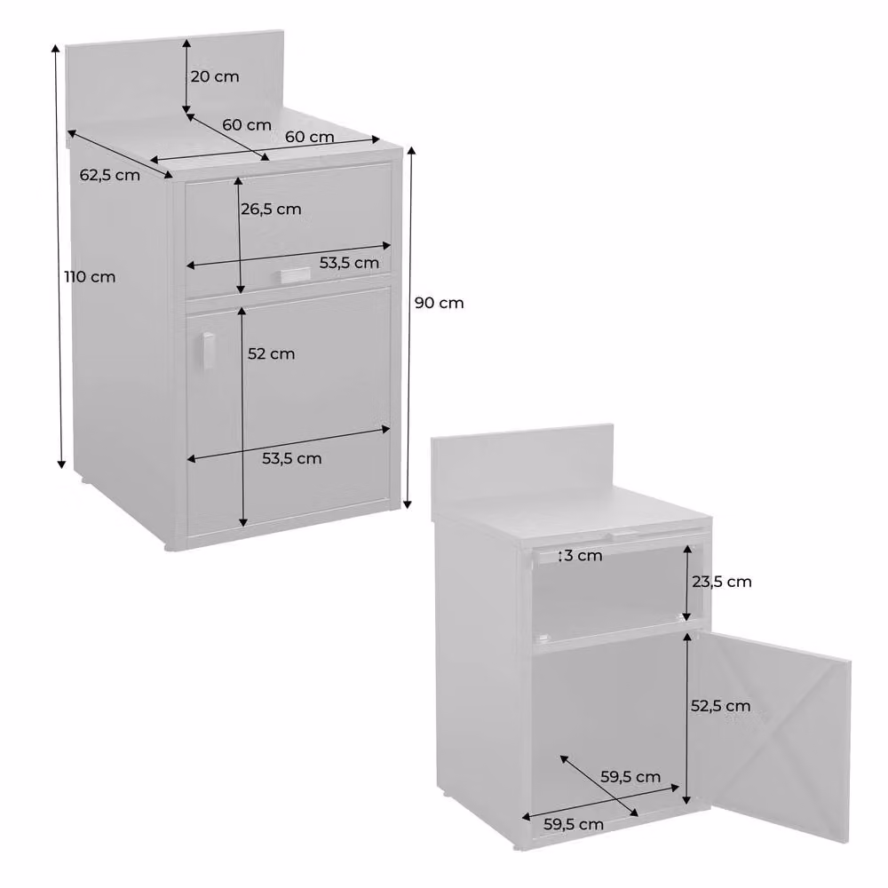 sweeek Black Steel Outdoor Kitchen Storage Module with 2 Doors, W: 60 cm, D: 60 cm, H: 110 cm – 3