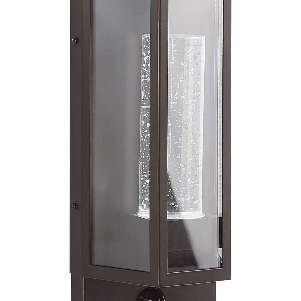 Wyld and Coco Brown Metal Outdoor LED Wall Light with Motion Sensor, Height: 33 cm – 2