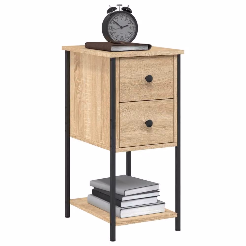 Berkfield Home Bedside Cabinet in Sonoma Oak Brown, W/D/H: 32 x 42 x 70 cm – 3