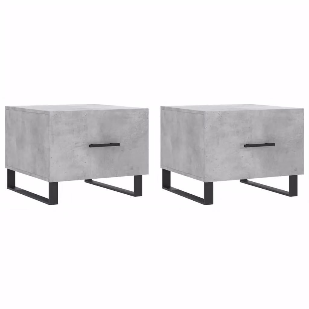 Berkfield Home Set of 2 Concrete Grey Square Coffee Tables, W/D/H: 50 x 50 x 40 cm – 2