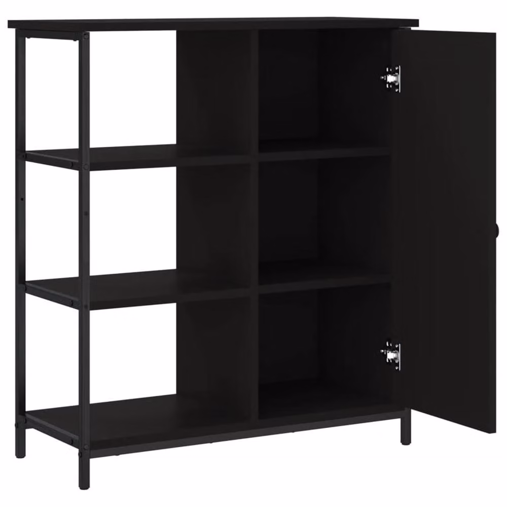 Berkfield Home Modern Black Sideboard in Matt Engineered Wood W/D/H: 70 x 30 x 80 cm – 5