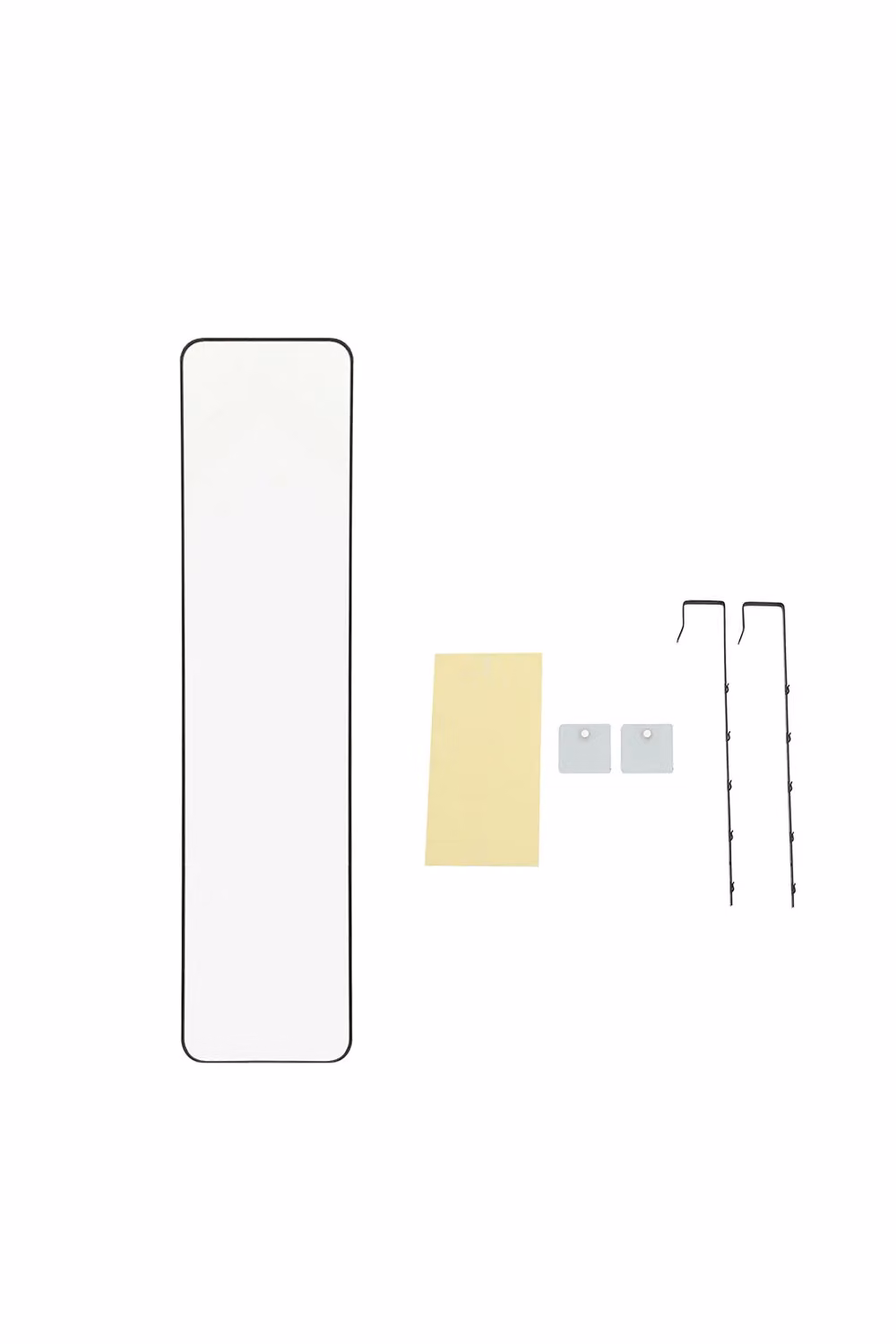 Living and Home Black Modern Rectangular Metal Frame Wall Mount Mirror, W: 28 cm, H: 118 cm – 3