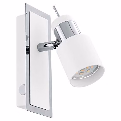 Loops Modern Wall Light in Chrome and White with GU10 LED Bulb Included