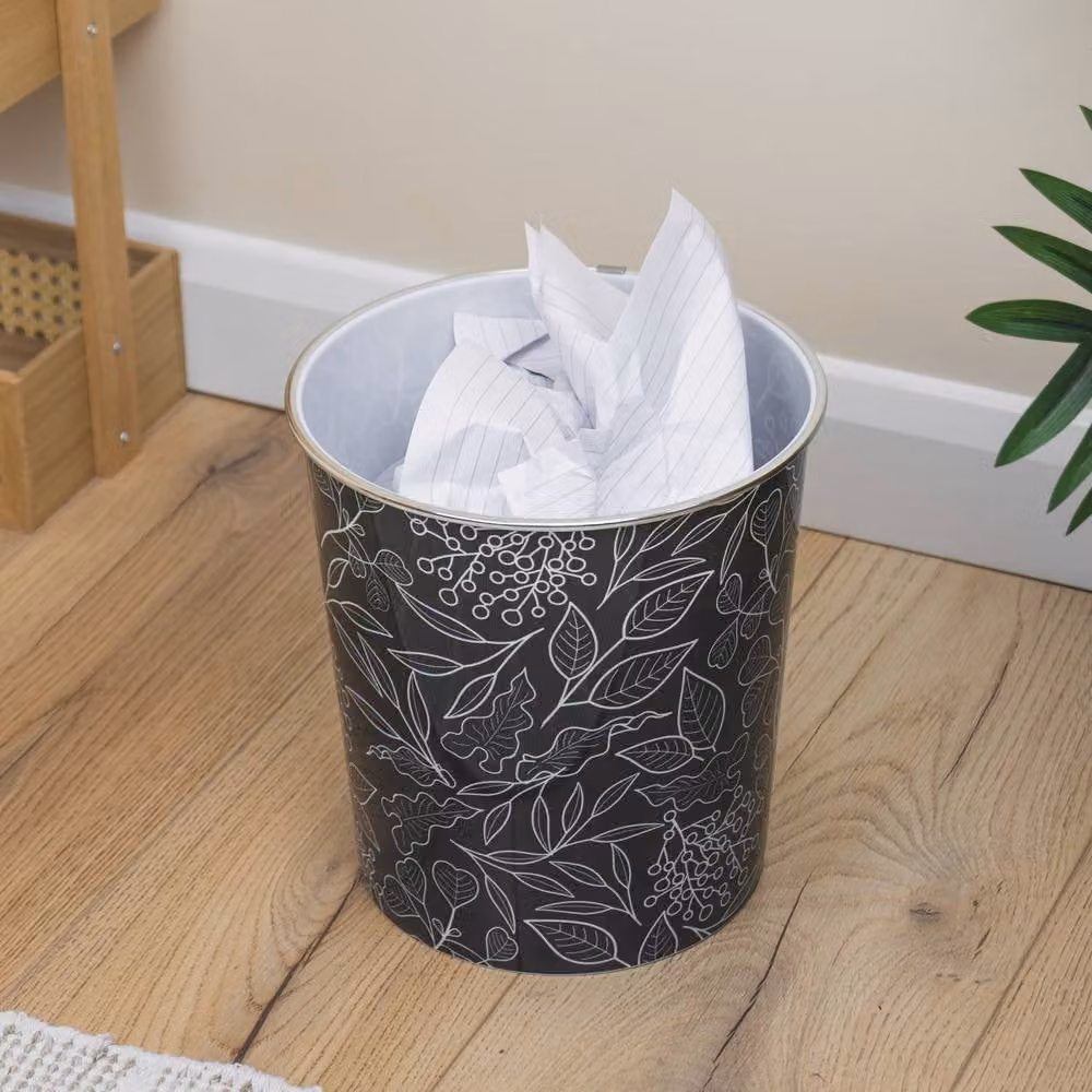 JVL Onyx Round Waste Bin Set of 2, 7L, Black – 5