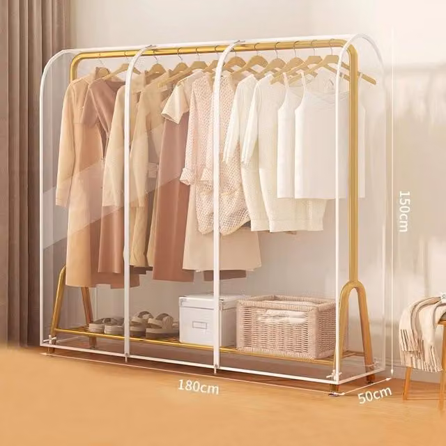 KORVIXA Transparent Plastic Garment Cover, W: 90 cm, D: 50 cm, H: 150 cm