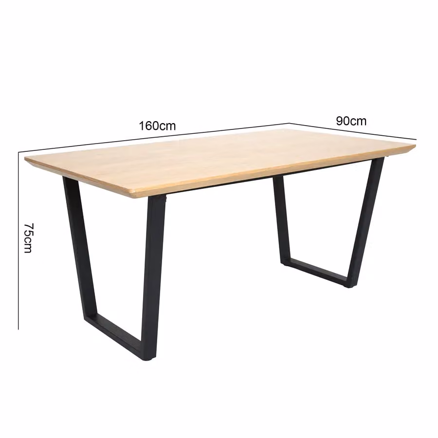 Home Garden Direct ATLAS Oak-effect Dining Table, 6 Seater, Light Oak, W: 160 cm, D: 90 cm – 2