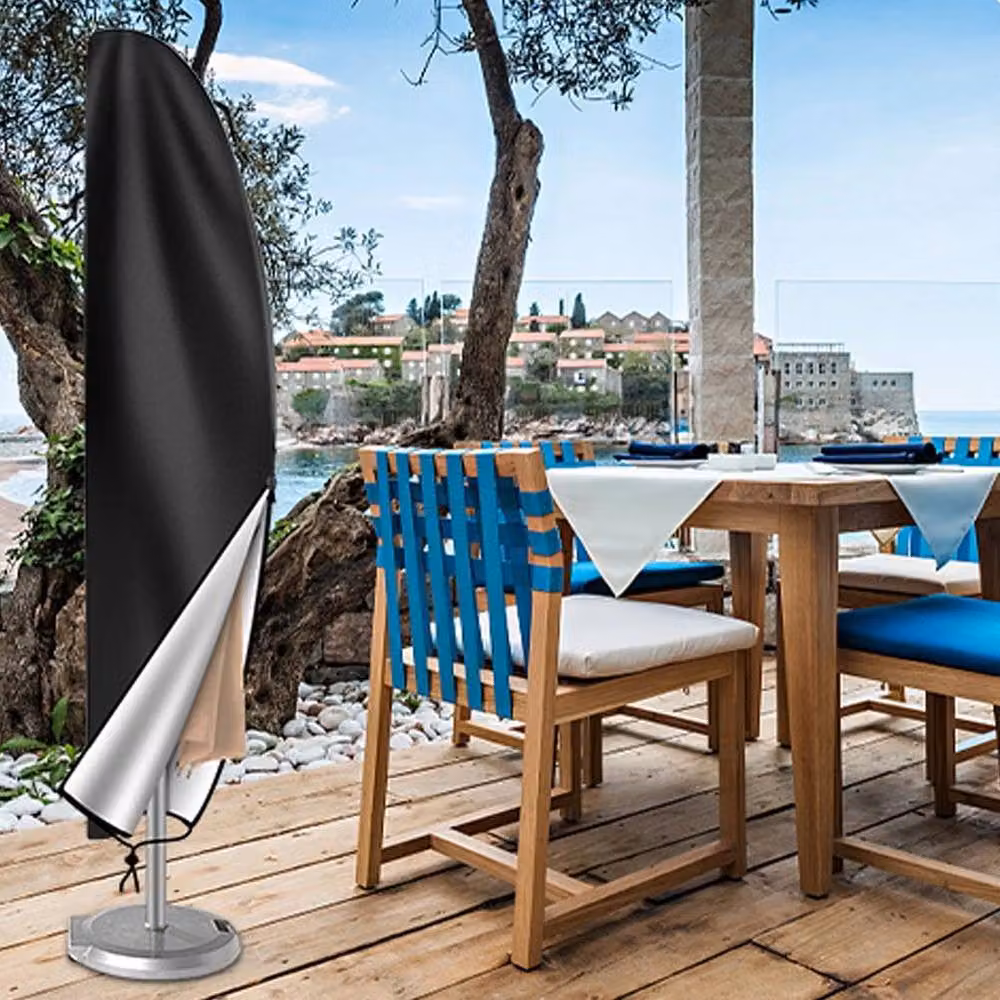 EONLION Waterproof Cantilever Parasol Cover in Black, Diameter: 100 cm, Height: 205 cm – 4