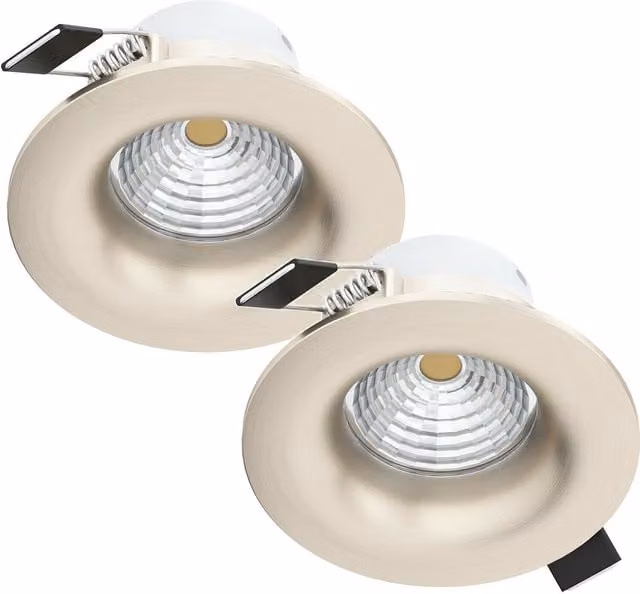 Loops 2 Pack Satin Nickel Round LED Downlight for Wall or Ceiling Installation, 6W