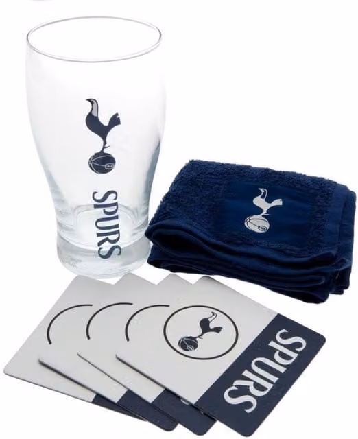 Tottenham Hotspur FC Official Mini Bar Set with Beer Glass in Blue