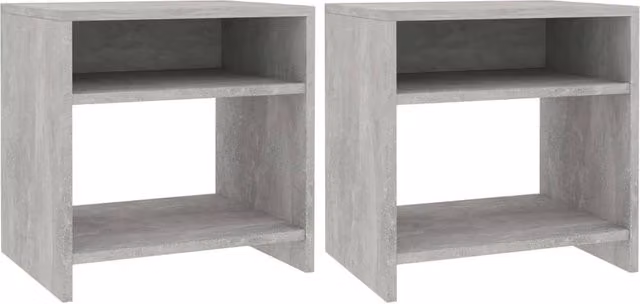 Berkfield Home Set of 2 Bedside Cabinets in Concrete Grey, W/D/H: 40 x 30 x 40 cm – 1