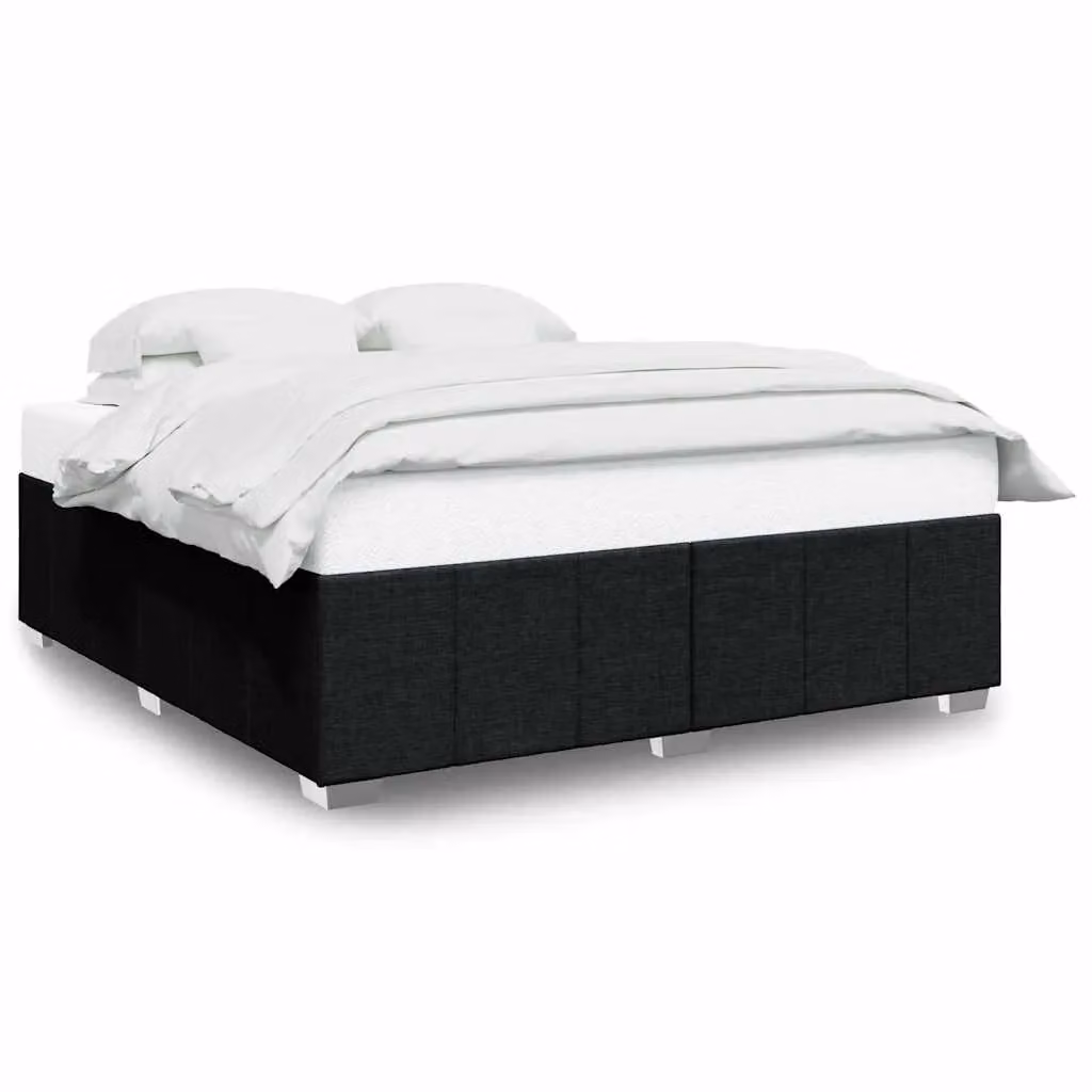 Berkfield Home Super King Upholstered Fabric Bed Frame in Black, 200 x 200 cm – 2