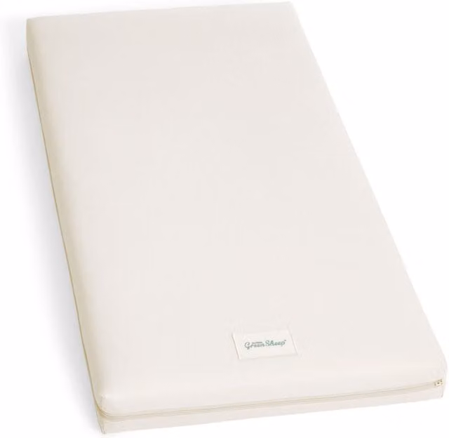 The Little Green Sheep Organic White Cotton and Wool Antibacterial Cot Bed Mattress