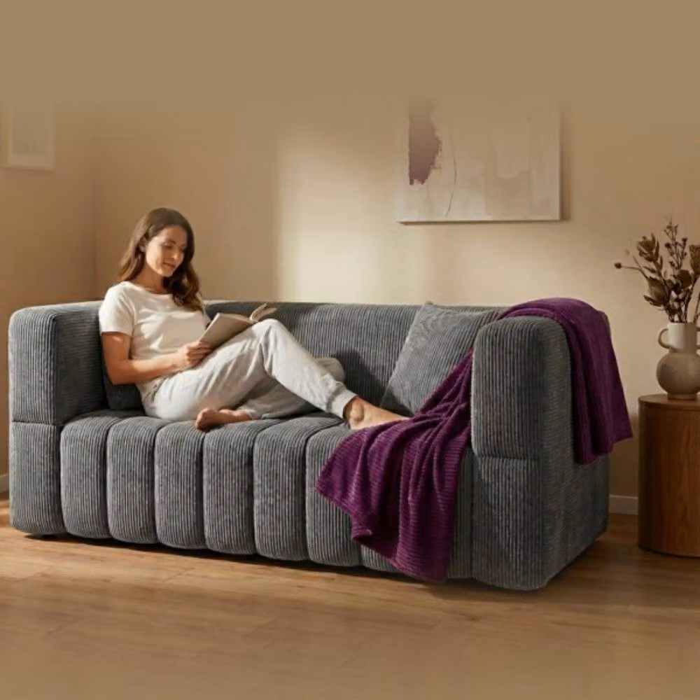 RUMMY Modern Grey Small Sofa with High-Rebound Foam and Scatter Cushions – 4