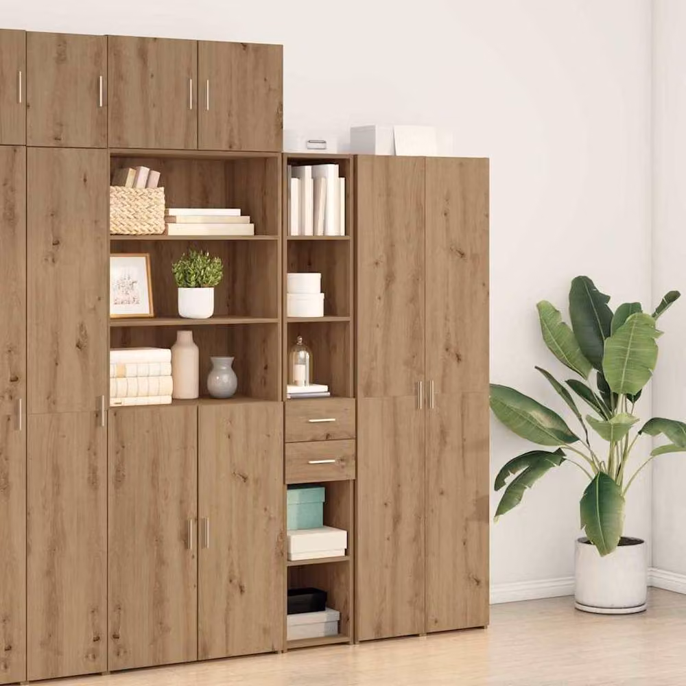 Berkfield Home Artisan Oak Highboard in Brown, W/D/H: 30 x 42.5 x 185 cm – 3