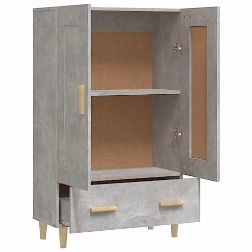 vidaXL Scandinavian Highboard in Grey with Internal Shelves and Drawers, W/D/H: 70 x 31 x 115 cm – 3