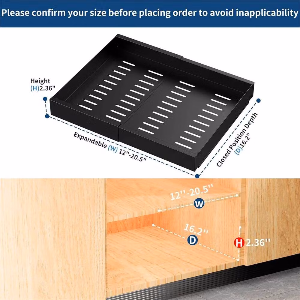 Nordara Black Matt Metal Pull Out Kitchen Cabinet Organizer and Slide Out Storage Shelf – 2