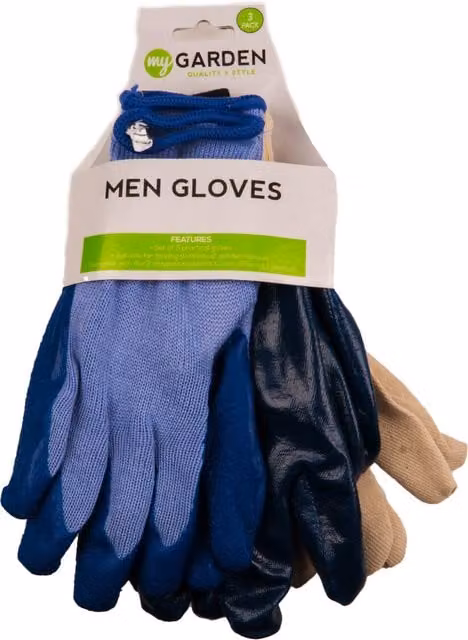 My Garden Multicolour Pack of Three Men's Gloves for Adults