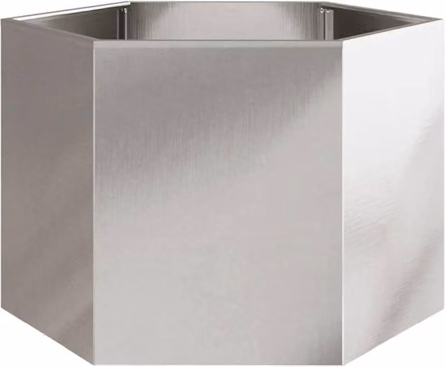 Berkfield Home Hexagon Garden Planter Tub in Silver Stainless Steel, W: 69 cm, D: 60 cm, H: 45 cm – 1