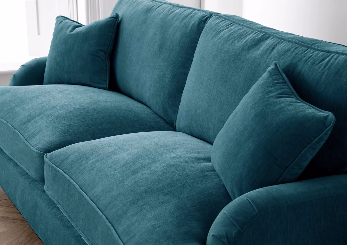 The Great Sofa Company Orla 3 Seater Fabric Sofa in Manhattan Navy and Emerald – 2