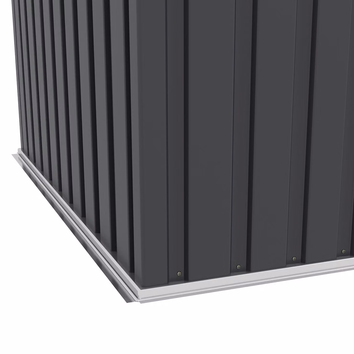 Outsunny Grey Metal Pent Garden Shed with Foundation and Lockable Sliding Doors, W/D/H: 184 x 122 x 181 cm – 8