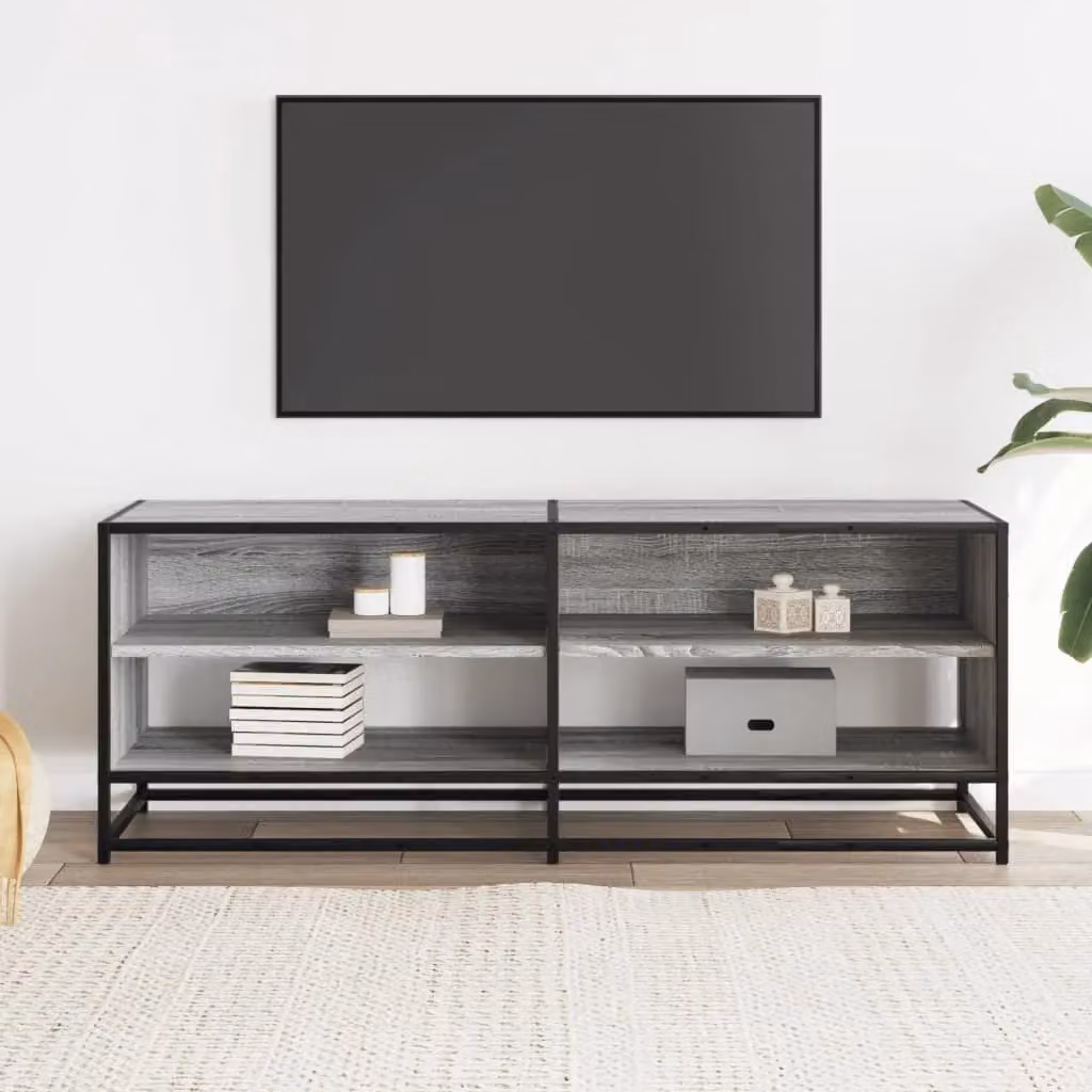 Berkfield Home Grey Sonoma TV Cabinet in Engineered Wood and Metal, W/D/H: 120.5 x 40 x 46 cm – 3