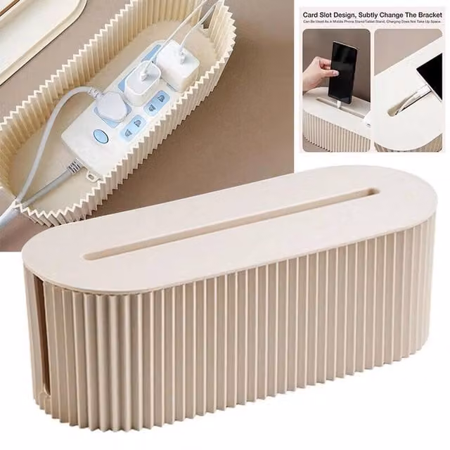 EONLION Cable and Wire Storage Box in Beige – 1