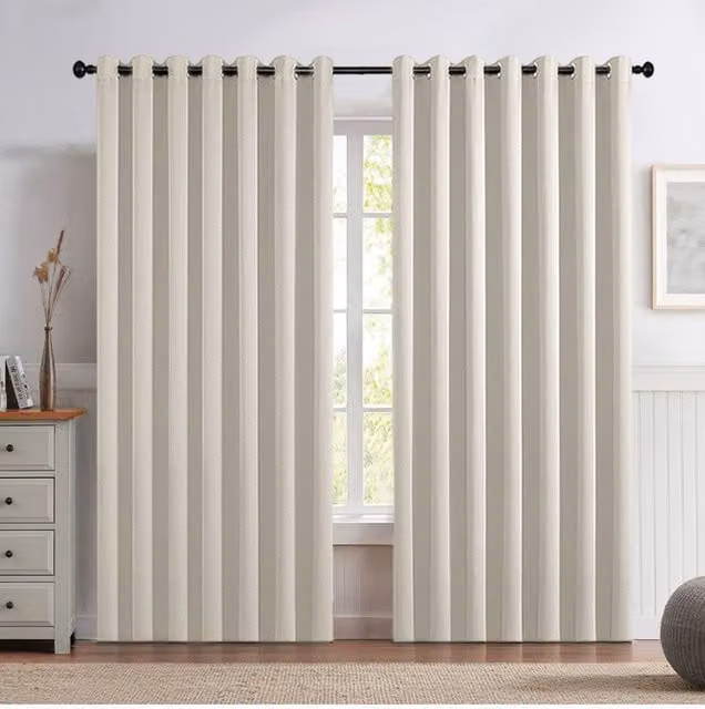 Living and Home Beige Blackout Eyelet Curtains, 2 Panels, W: 229 cm, H: 229 cm – 1