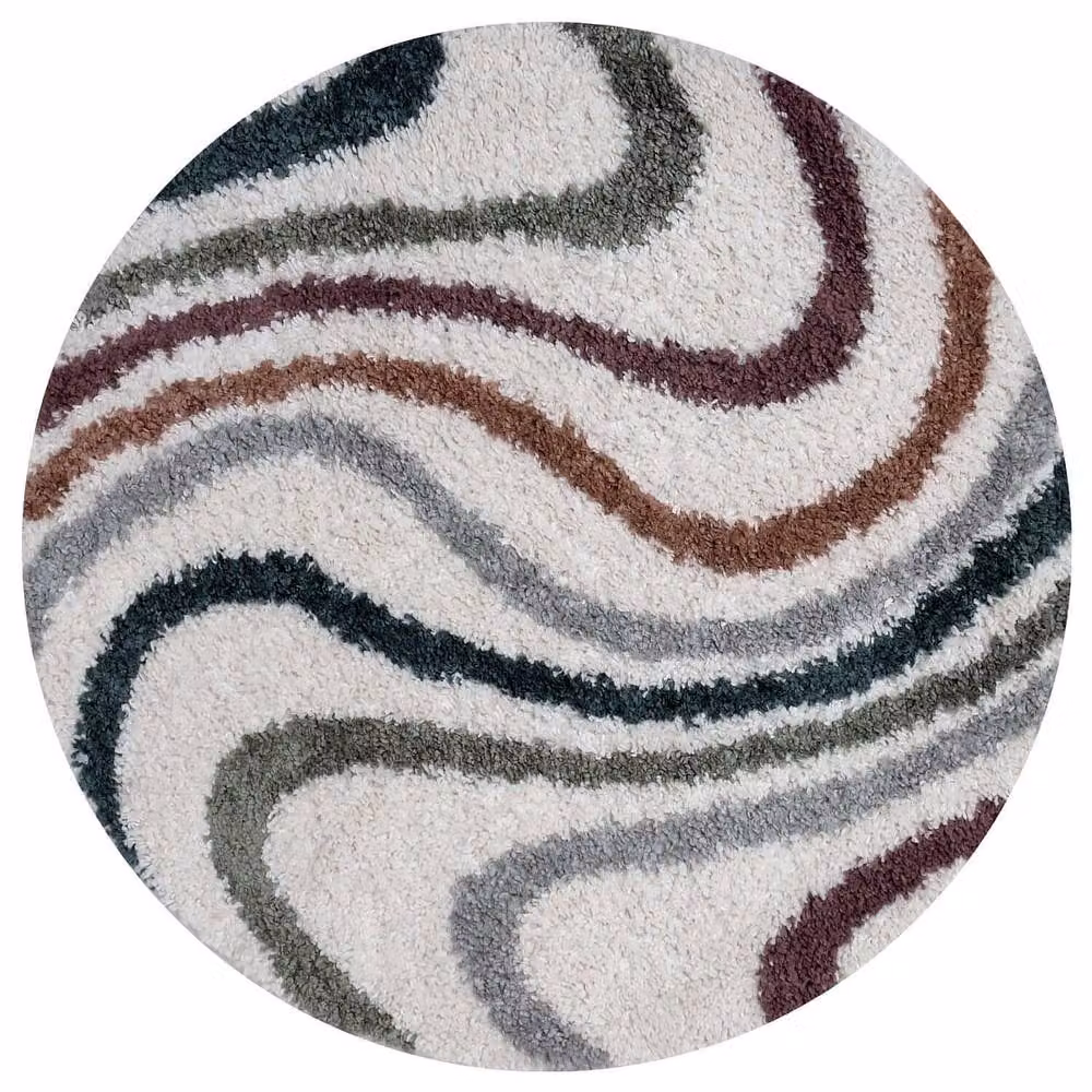 THE RUGS Moodi Wavy Design Shaggy Soft High Pile Multicolour Living Room Rug, W: 290 cm, D: 200 cm – 6