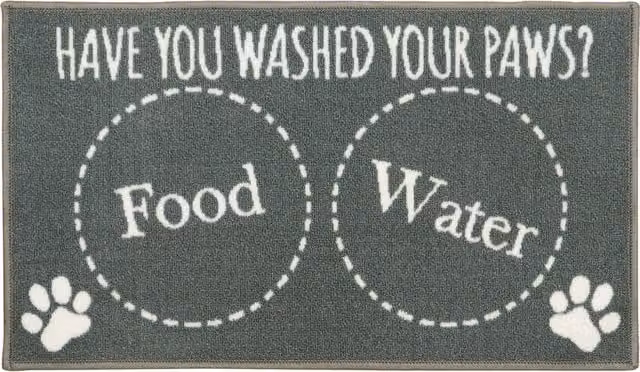 JVL Machine Washable Non-Slip Pet Mat, Grey, W: 40 cm, D: 70 cm