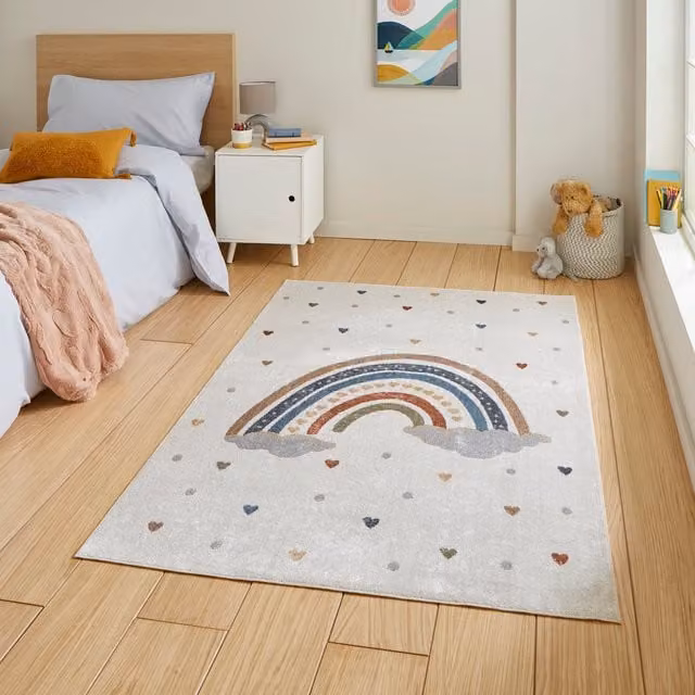 Terrys Multicolour Machine Woven Polypropylene Kids Motif Rectangular Washable Rug