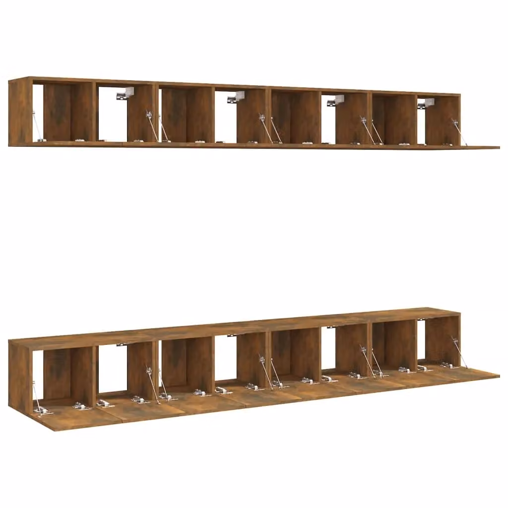 Berkfield Home 8 Piece Smoked Oak TV Cabinet Doors Set in Brown, W/D/H: 60 x 30 x 30 cm – 2