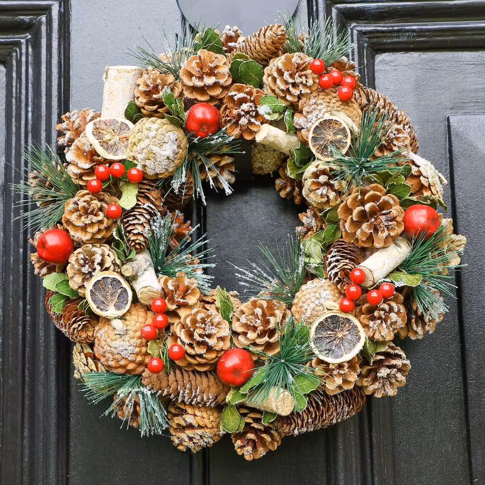 Dibor Citrus Spice Christmas Wreath in Green and Multicolour, Diameter: 38 cm – 2