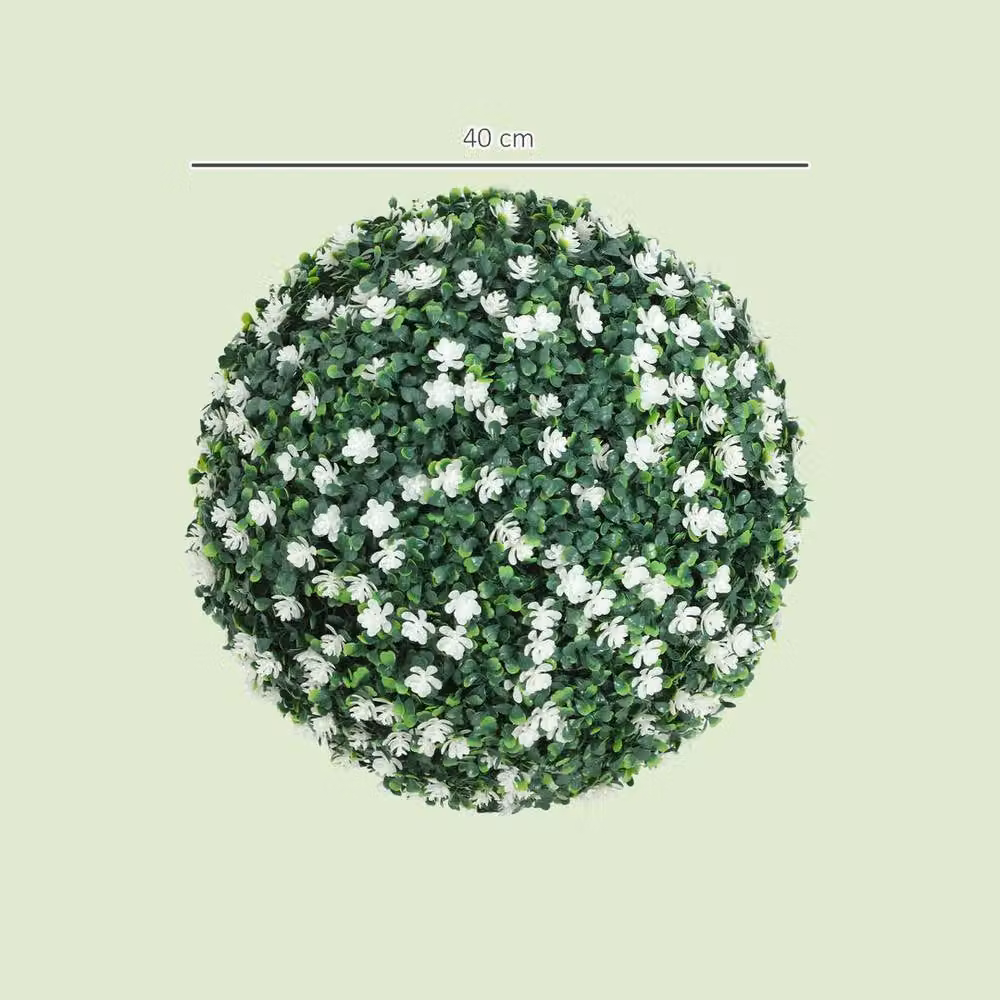 Kelvenix Set of 2 Green Artificial Round Topiary Hanging Balls, Diameter: 40 cm – 2
