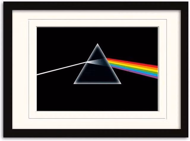 Pink Floyd Dark Side Of The Moon Multicolour Mounted Wall Print in Black – 1