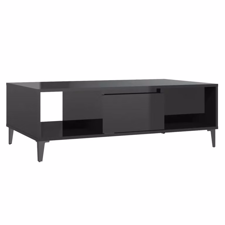 Berkfield Home Decorative Coffee Table in High Gloss Black, W: 103.5 cm, D: 60 cm, H: 35 cm