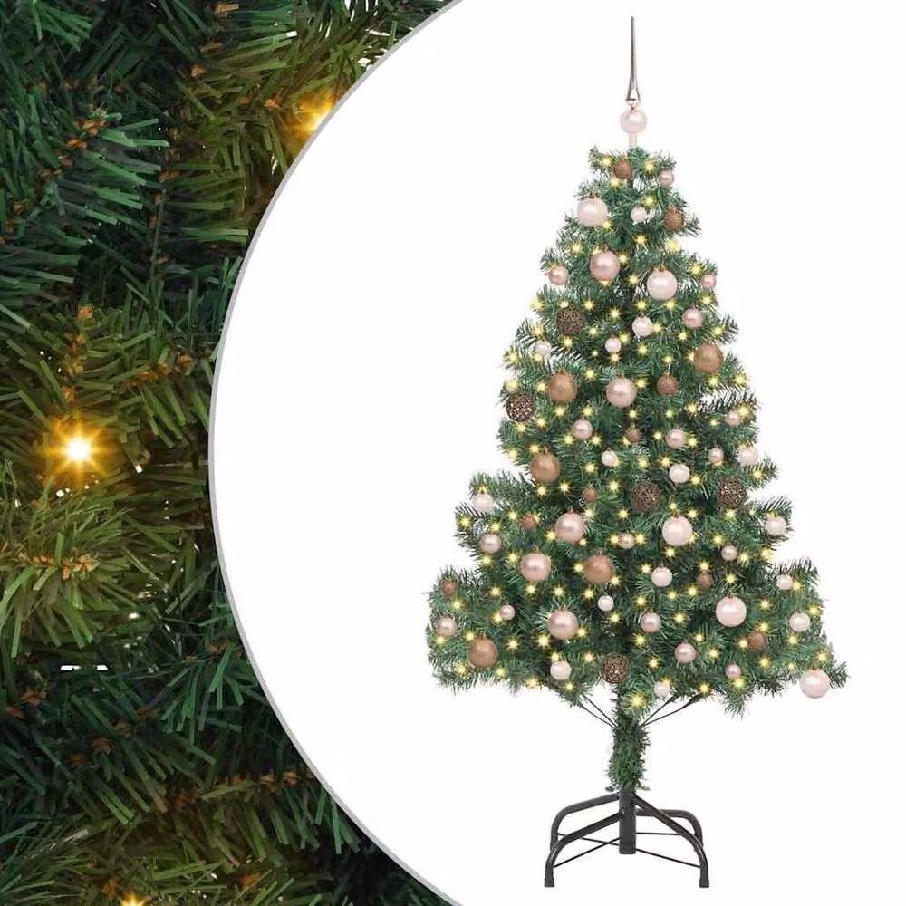 Berkfield Home Green PVC Christmas Tree with 300 LEDs and Stand, Height: 180 cm – 2