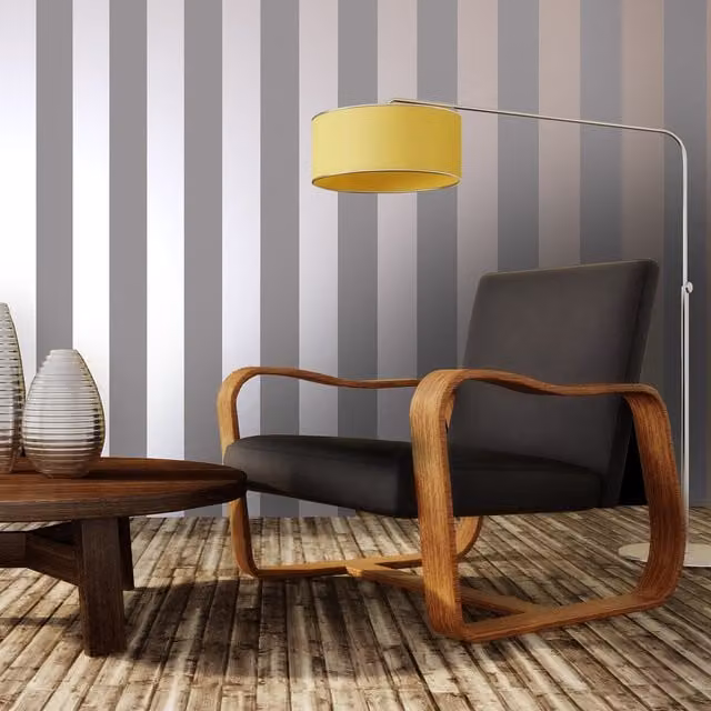 Holden Decor Dillan Stripe Metallic Wallpaper in Gold and Grey