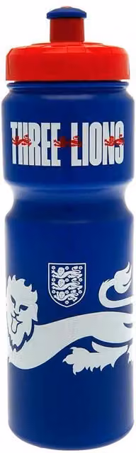 England FA Three Lions Crest Plastic Water Bottle in Bright Blue – 1