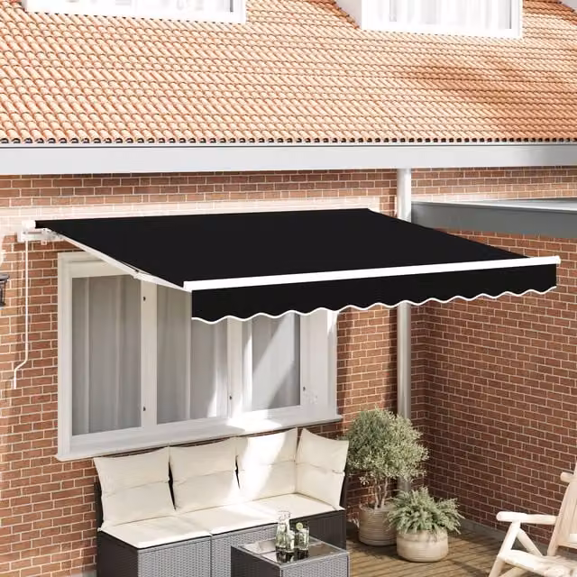 Berkfield Home Replacement Awning Fabric in Black for 3 x 2.5 m Frames – 1