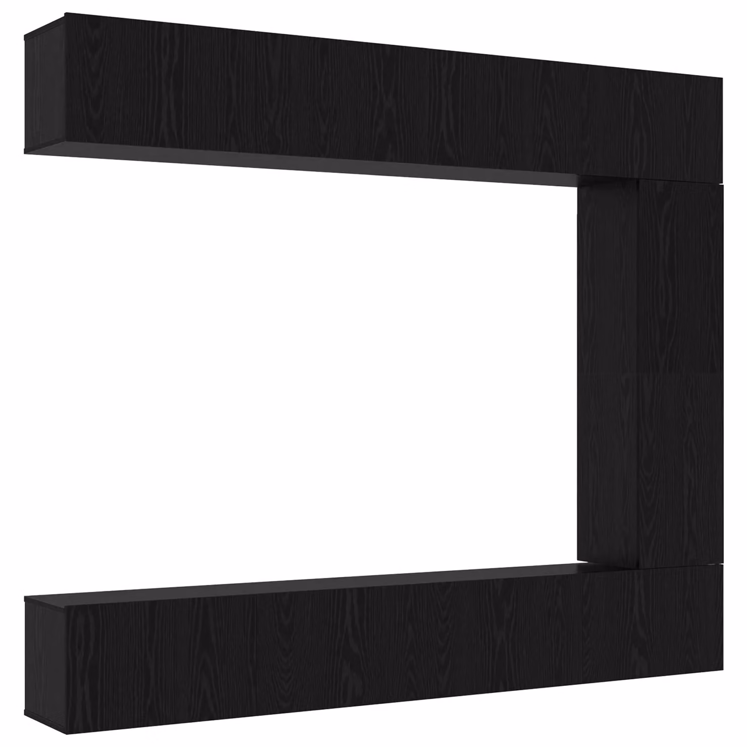 Berkfield Home 5 Piece Modern Wall-Mounted TV Cabinet Set in Black Oak Matt Finish – 2