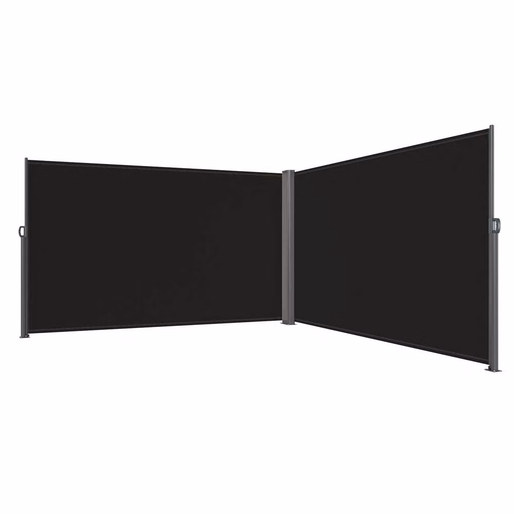 VEVOR Manual Pull Retractable Awning in Black with Aluminium and Polyester Construction, W/D/H: 180.34 x 180.34 x 59.94 cm – 9
