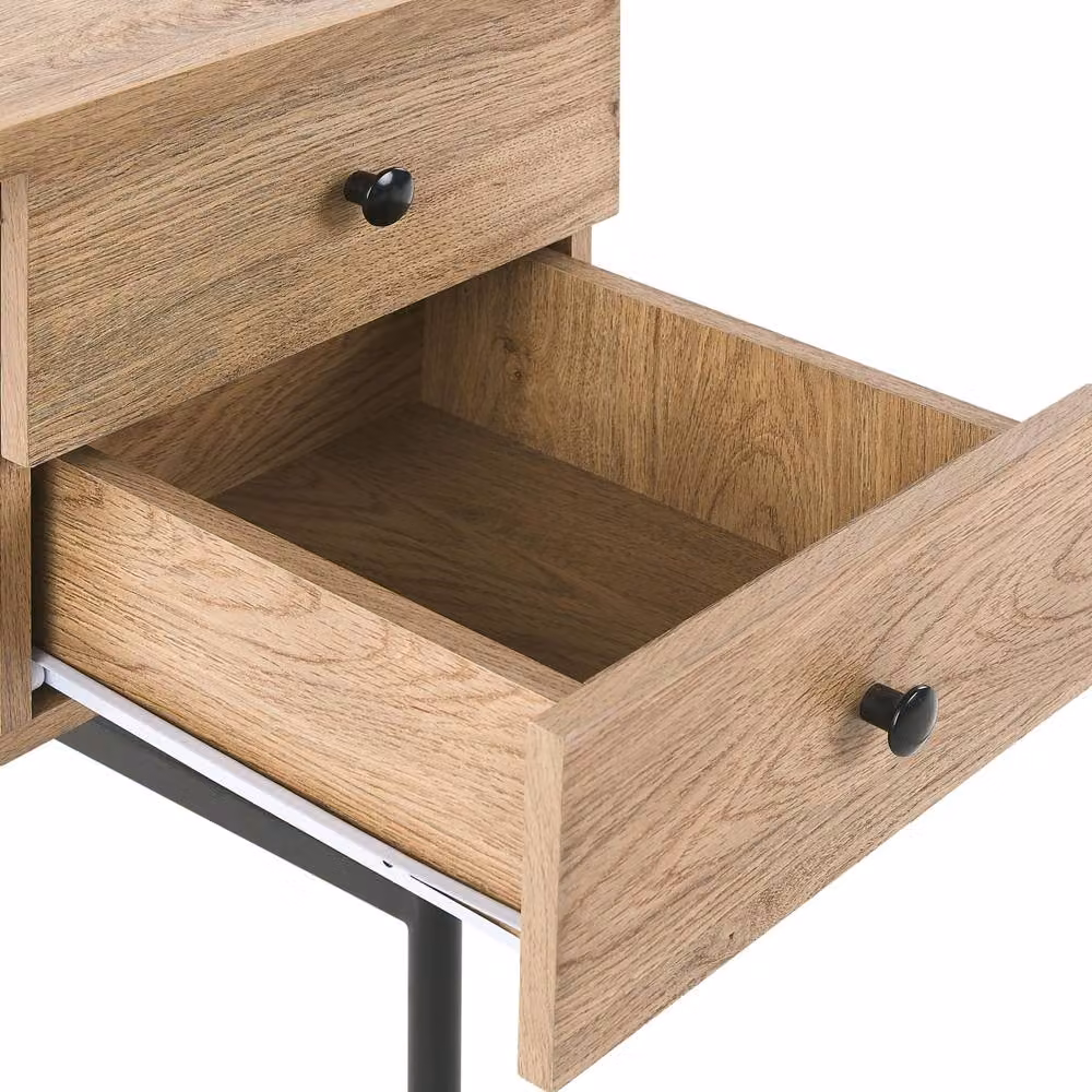 Wyld and Coco Retro Writing Desk in Brown and Black, W/D/H: 120 x 60 x 77 cm – 3
