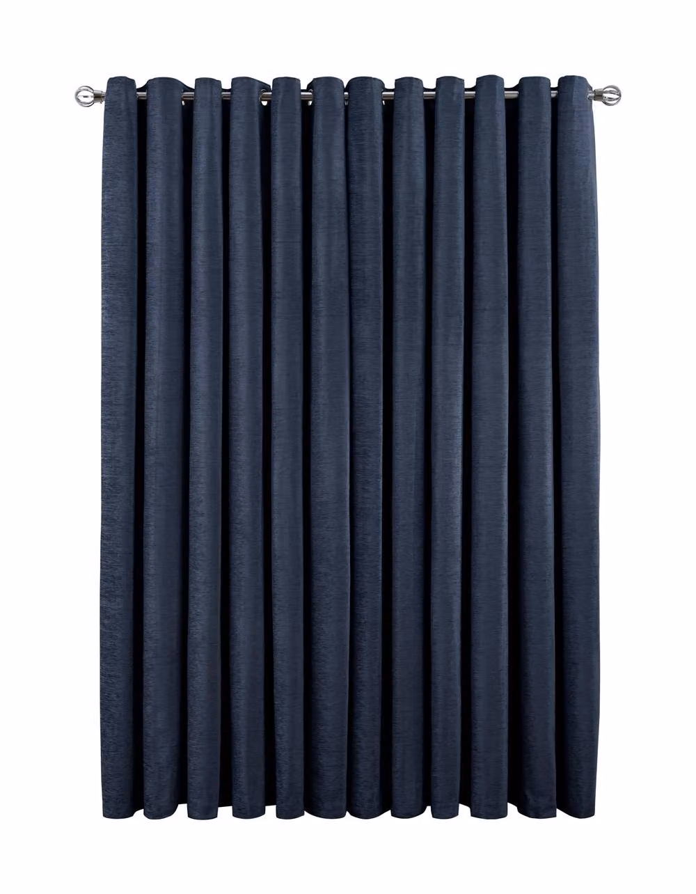 Smart Living Luxury Chenille Eyelet Lined Curtains, 2 Panels, Blue, Width: 117 cm, Drop: 137 cm – 2
