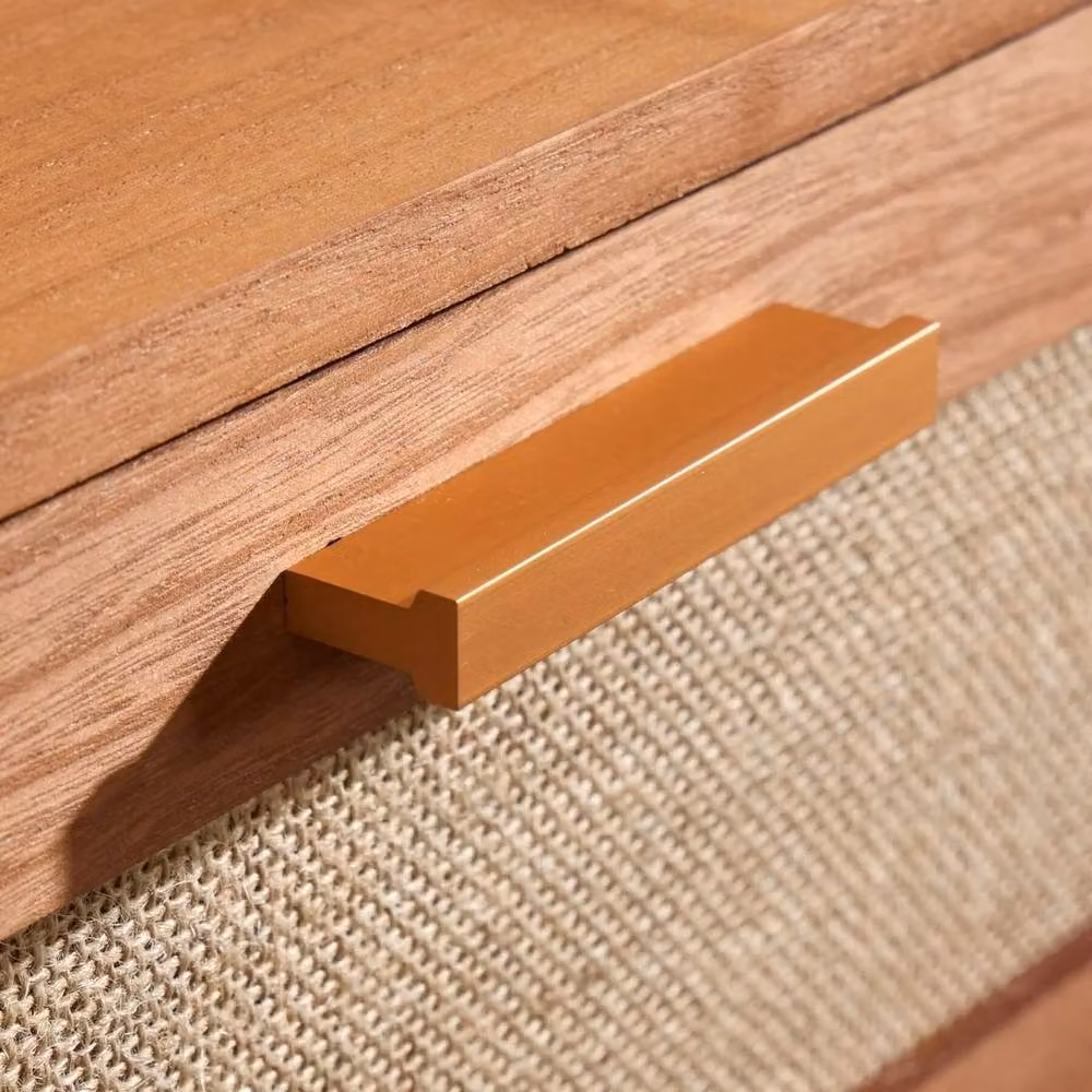 FORGEVIO Brown Textured Pine Bedside Table with Scandinavian Style Legs – 5