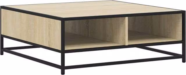 Berkfield Home Sonoma Oak Coffee Table in Beige, W/D/H: 80 x 80 x 30 cm